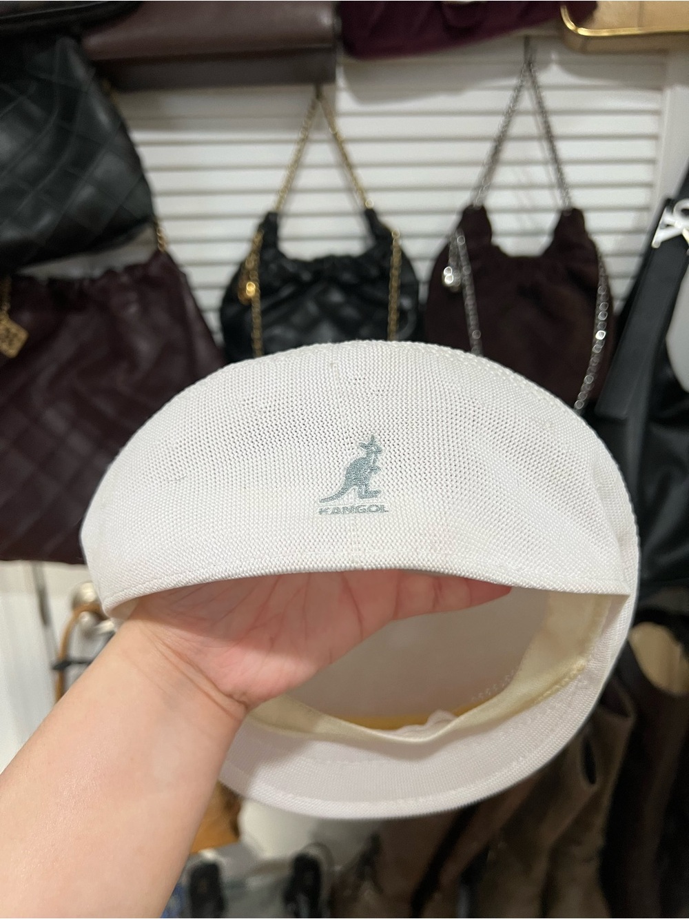 Kangol White Classic 504 Ventair Cap Size Small Petite